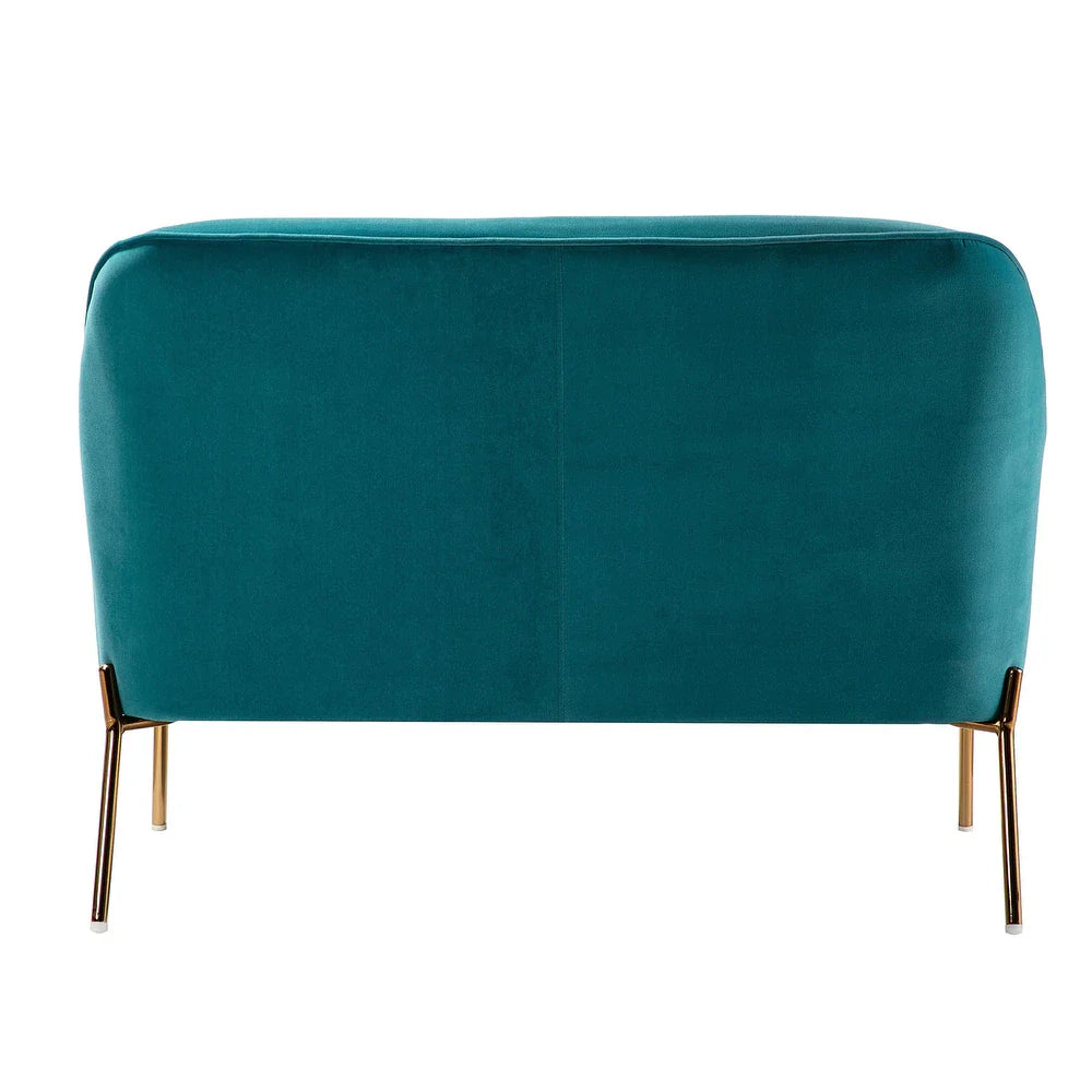 Barbara 43" Contemporary Velvet Loveseat Sofa with Goldtone Metal Legs