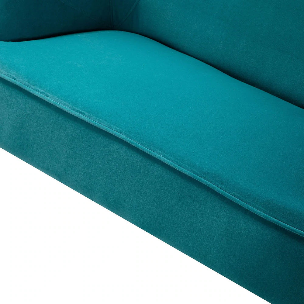 Barbara 43" Contemporary Velvet Loveseat Sofa with Goldtone Metal Legs