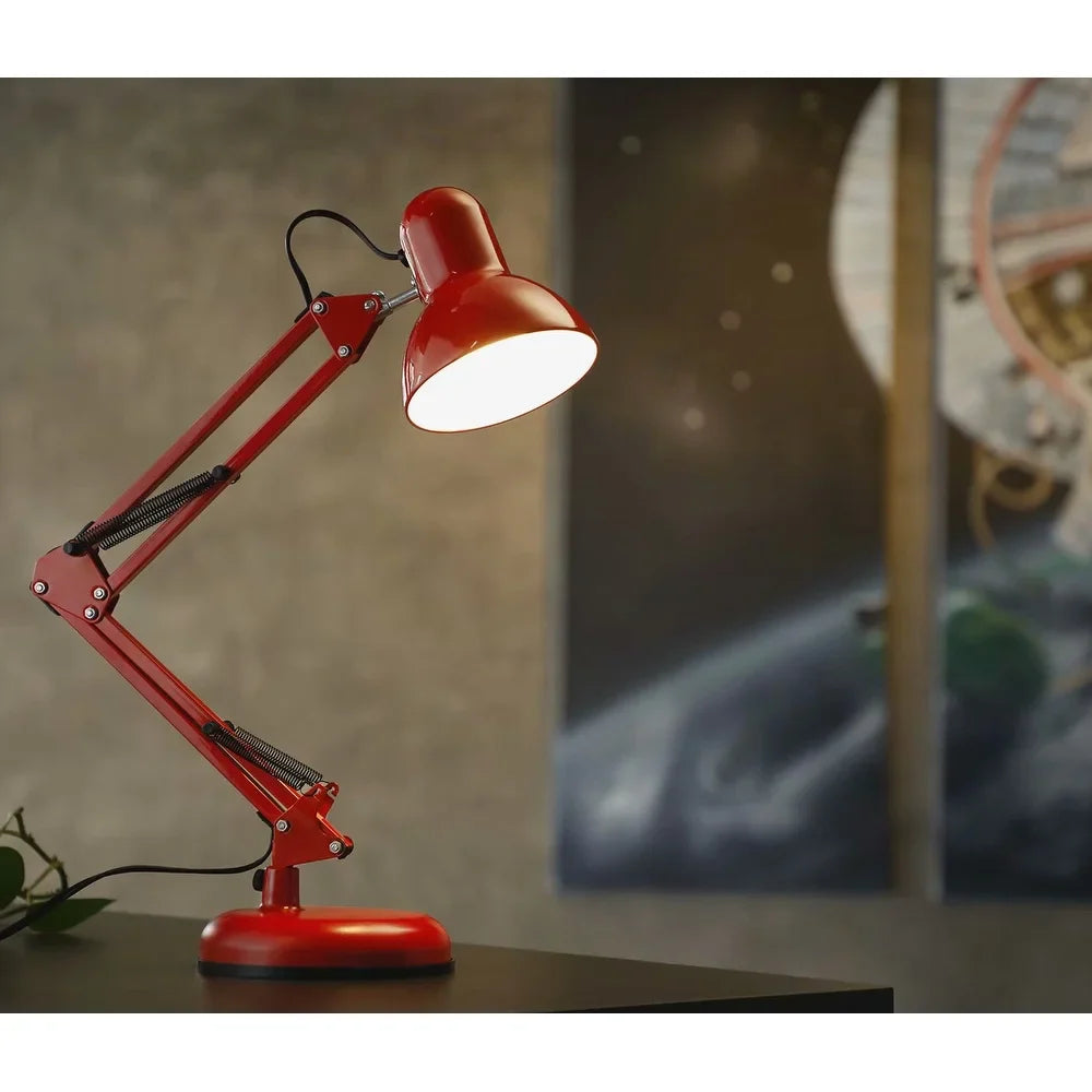 Metal Swing Arm Desk Lamp, Adjustable Gooseneck, E26 Base