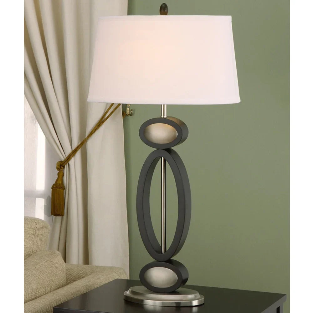 Artiva USA Infinity Contemporary 33.5-inch Dark Walnut, Espresso and Brushed Steel Modern Table Lamp