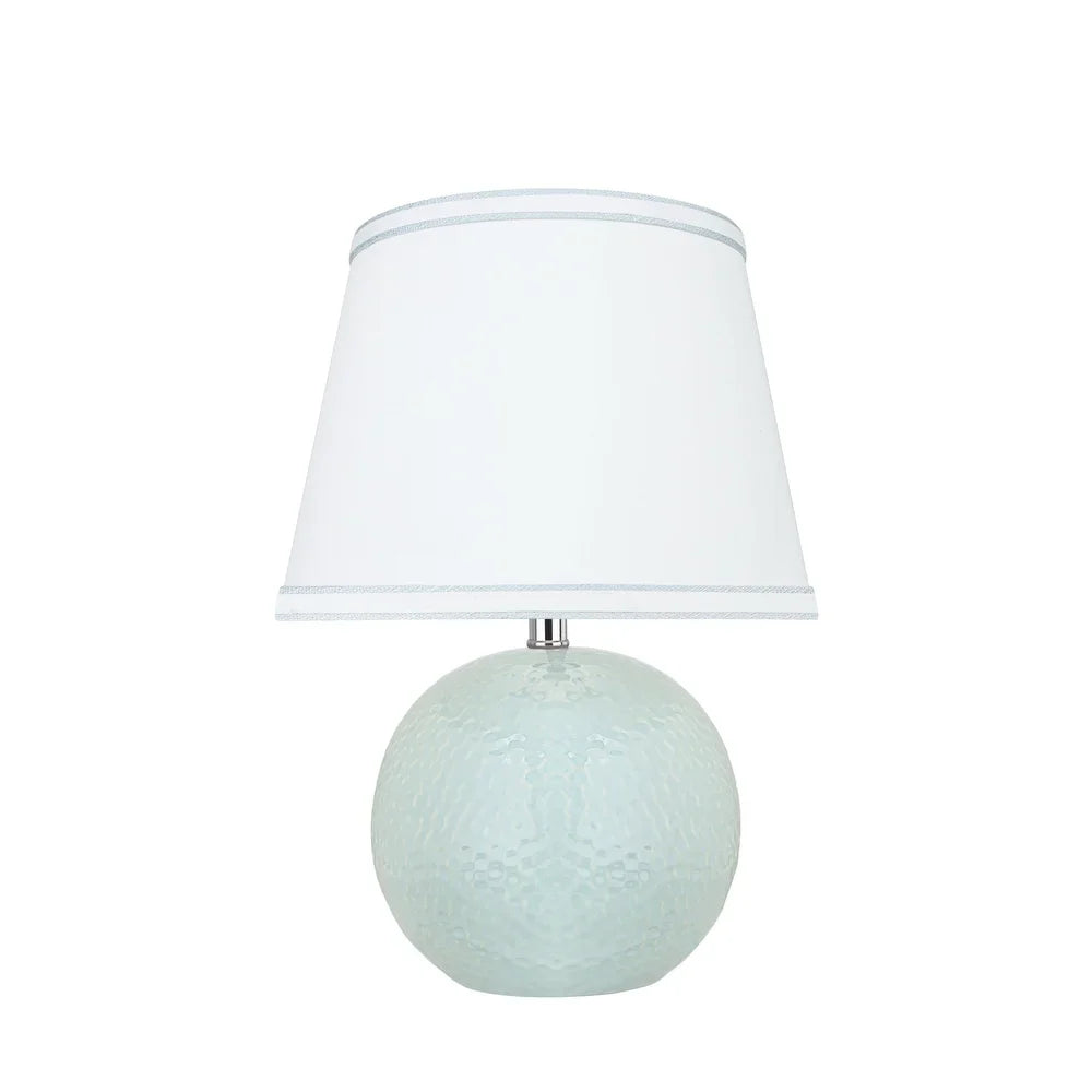 Aspen Creative 15" High Ceramic Table Lamp, Light Blue and Hardback Empire Shaped Lamp Shade White, 10" Wide