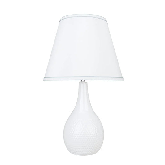 Aspen Creative 23" High Ceramic Table Lamp, White and Hardback Empire Shaped Lamp Shade White, 13" Wide