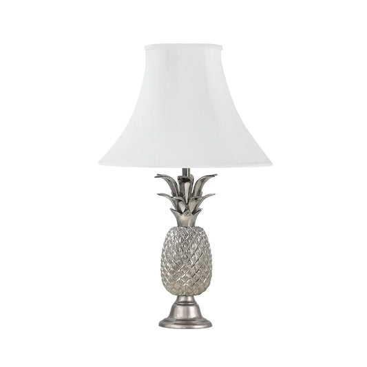 Aspen Creative 28" High Metal Table Lamp, Nickel Finish and Bell Shaped Lamp Shade in White, 16" Wide