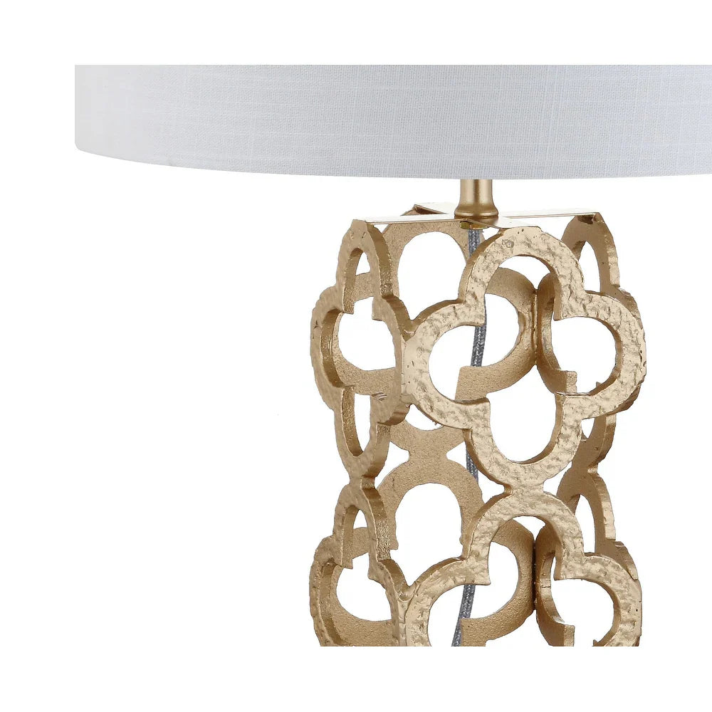 Atomic 26.5" Metal Quatrefoil LED Table Lamp, Gold