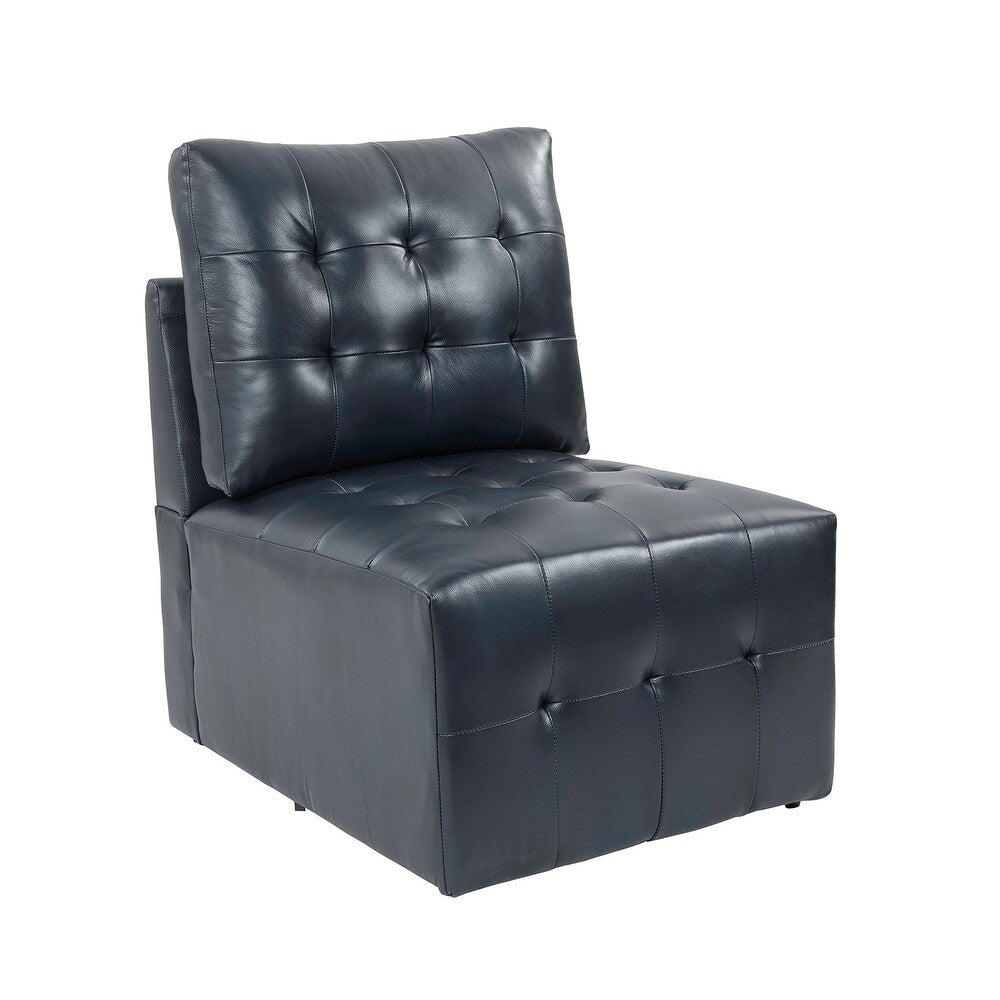 Aurora 87" Genuine Leather Sofa Set with Removable Back Cushions
