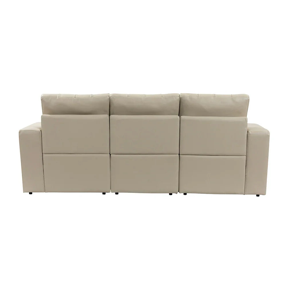 Aurora 87" Genuine Leather Sofa Set with Removable Back Cushions