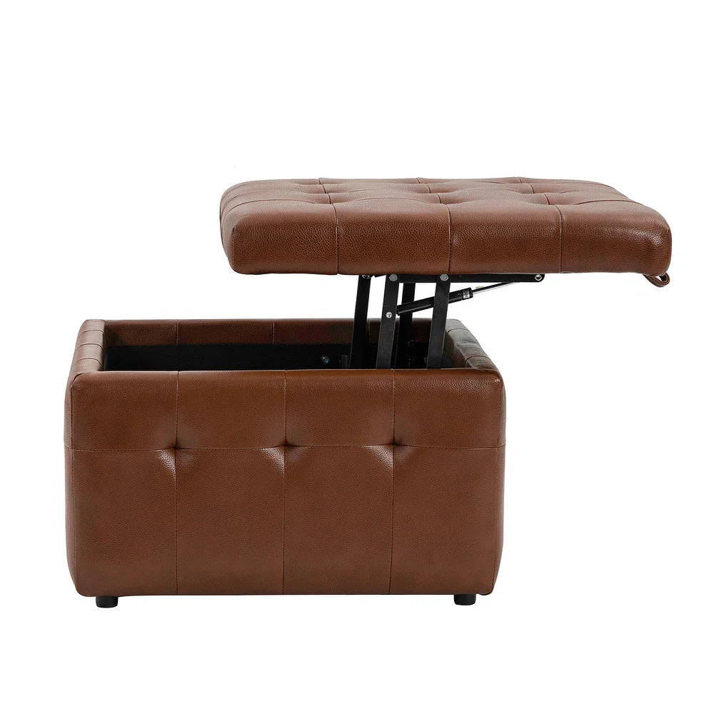Aurora 87" Genuine Leather Sofa Set with Removable Back Cushions