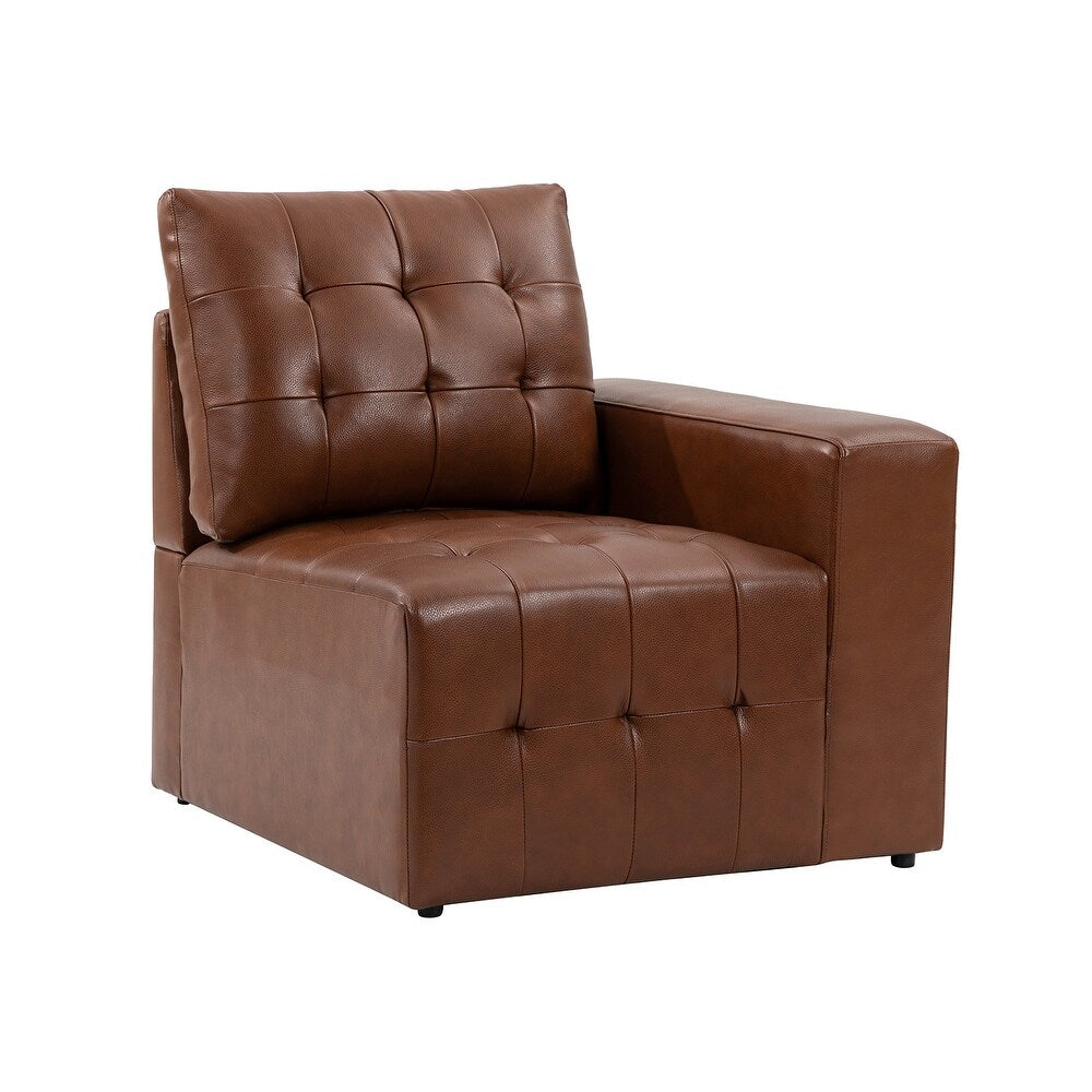 Aurora 87" Genuine Leather Sofa Set with Removable Back Cushions