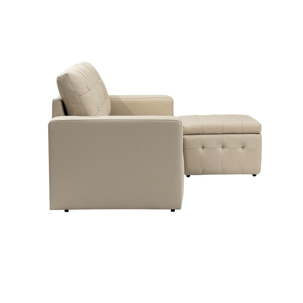 Aurora 87" Genuine Leather Sofa Set with Removable Back Cushions