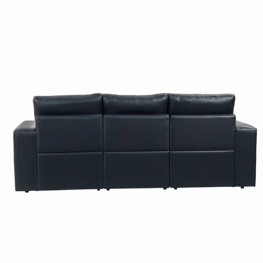Aurora 87" Genuine Leather Sofa Set with Removable Back Cushions