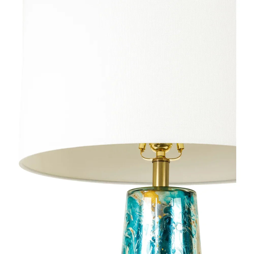 Avani Painted Glass Modern Eclectic Table Lamp - 31"H x 17"W x 17"D