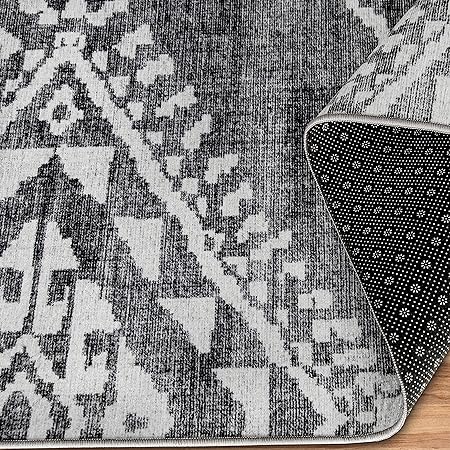 Non-Shed - Eco-Friendly, Machine Washable Rug - Stain Resistant, Made from Premium Recycled Fibers - Abstract Contemporary - Blue, 2'6" x 6'