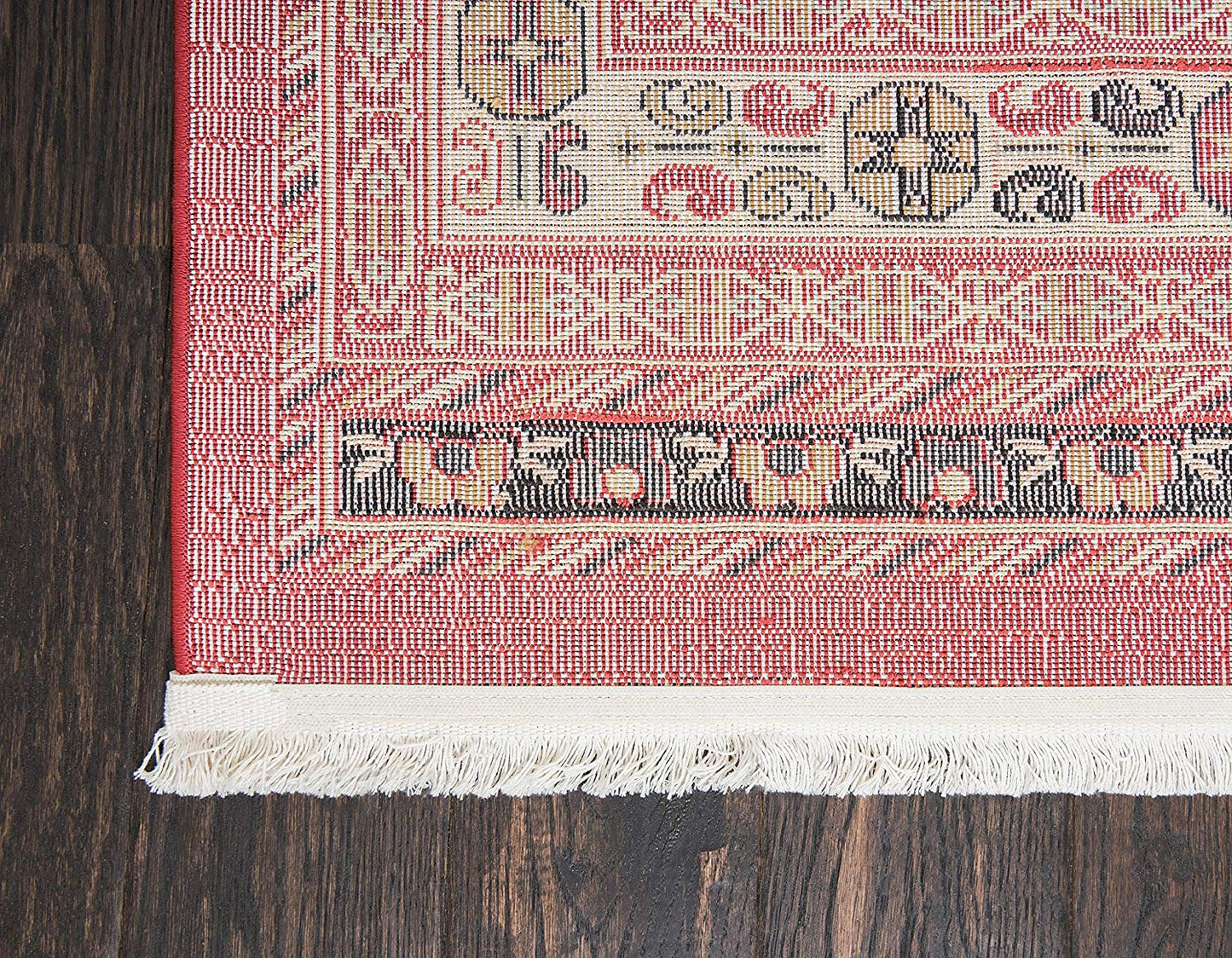 Tribal Pattern Rust Red Soft Area Rug