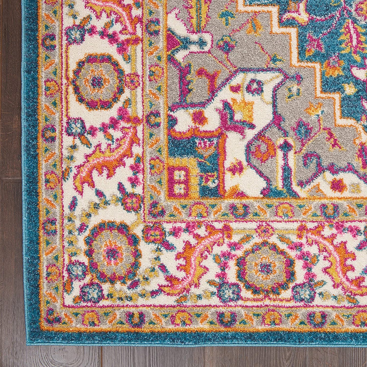 Persian Colorful Teal Multicolor Area Rug