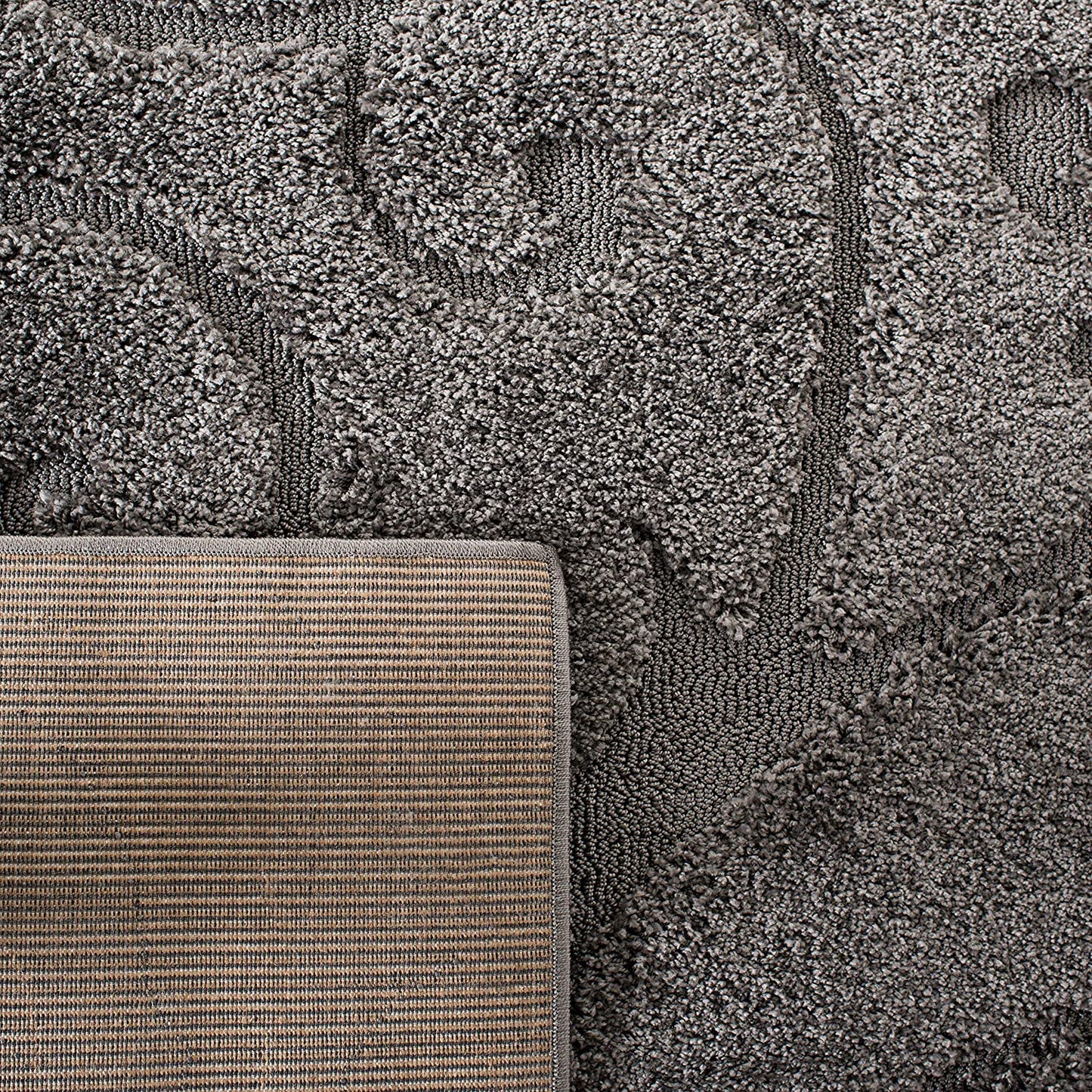 Premium Swirl Thick Plush Grey Area Shag Rug