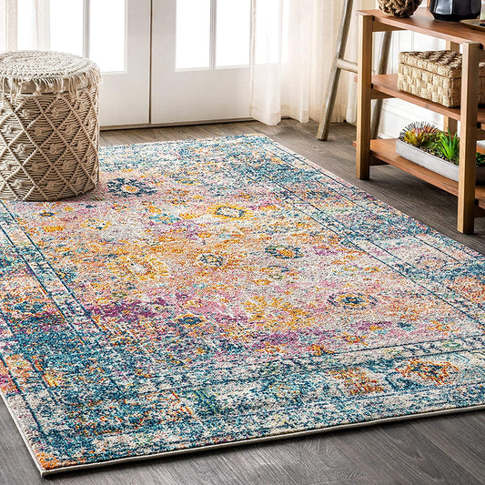 Bohemian Boho Vintage Faded Cream/Navy Rug