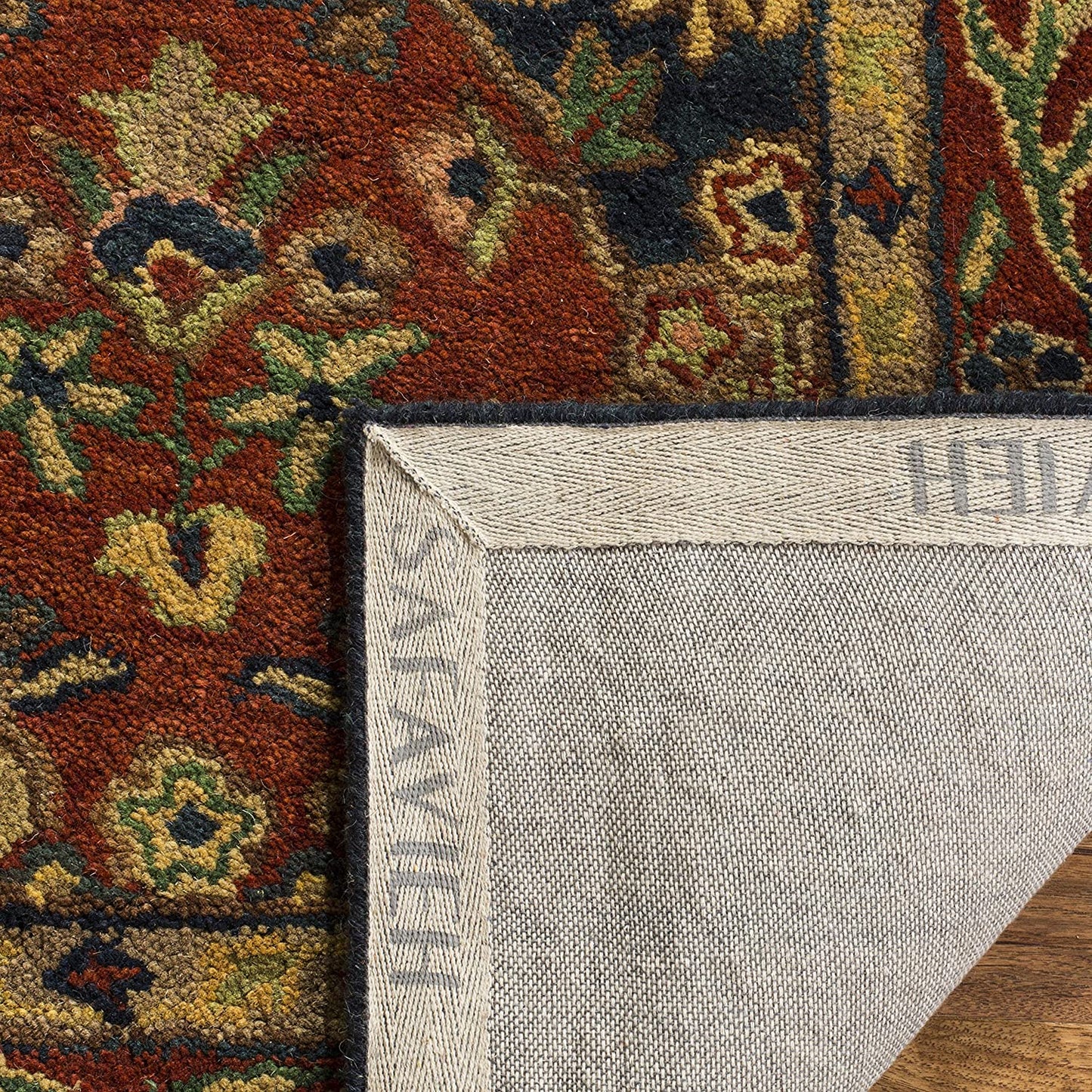 Handmade Traditional Oriental Premium Wool Area Rug, Beige / Burgundy