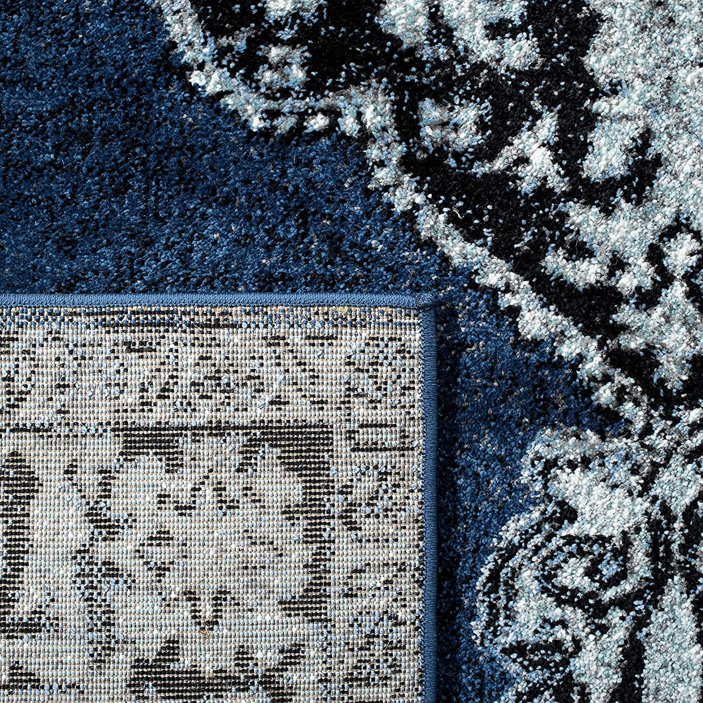 Oriental Persian Distressed Area Rug, Blue/Grey