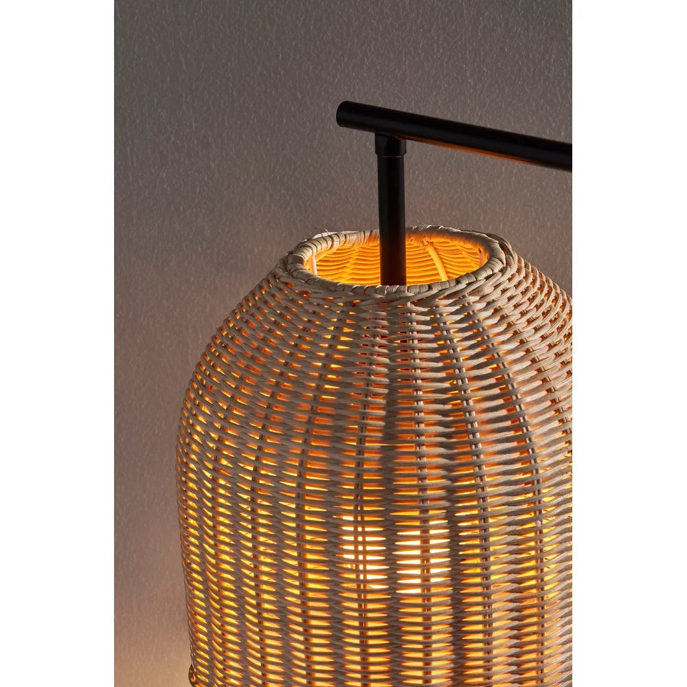 Bahama Antiqued Bronze and Rattan Table Lamp