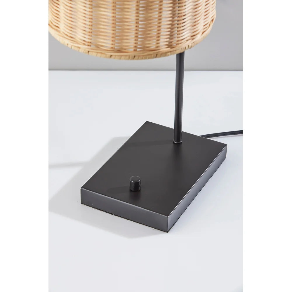 Bahama Antiqued Bronze and Rattan Table Lamp