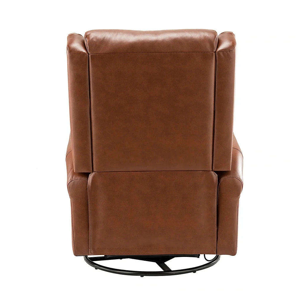 Baksoho Contemporary Leather Swivel Nursery Chair with Metal Base