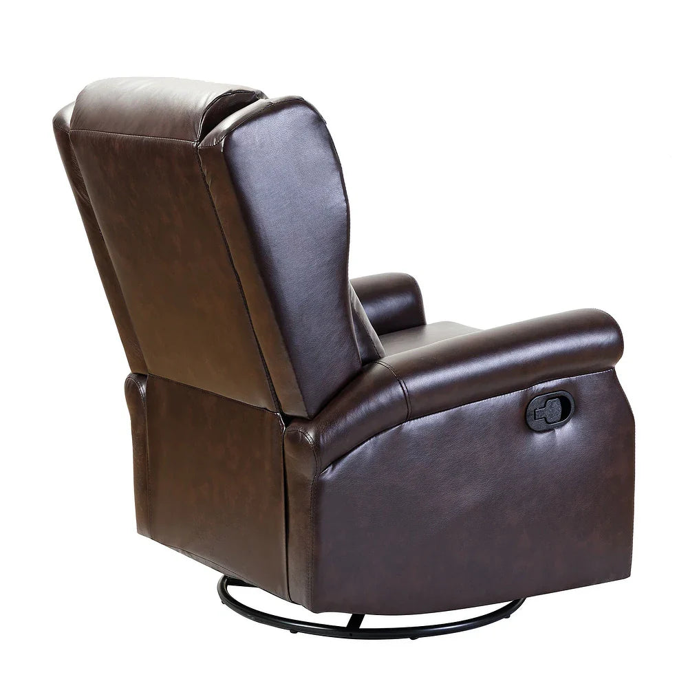 Baksoho Contemporary Leather Swivel Nursery Chair with Metal Base