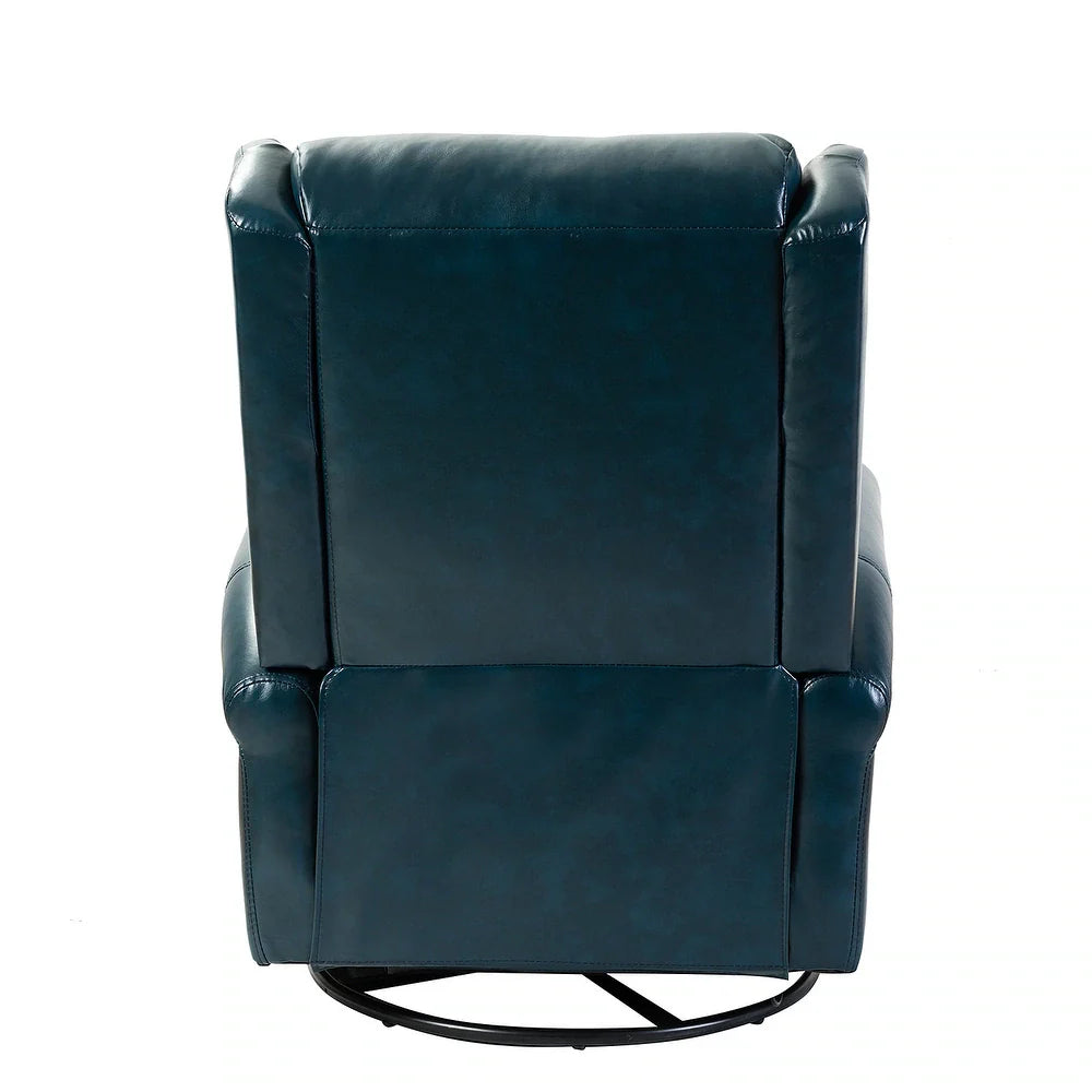 Baksoho Contemporary Leather Swivel Nursery Chair with Metal Base