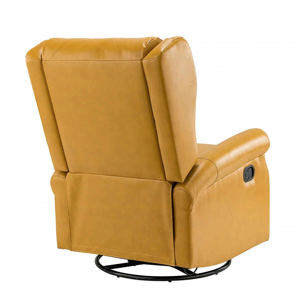 Baksoho Contemporary Leather Swivel Nursery Chair with Metal Base