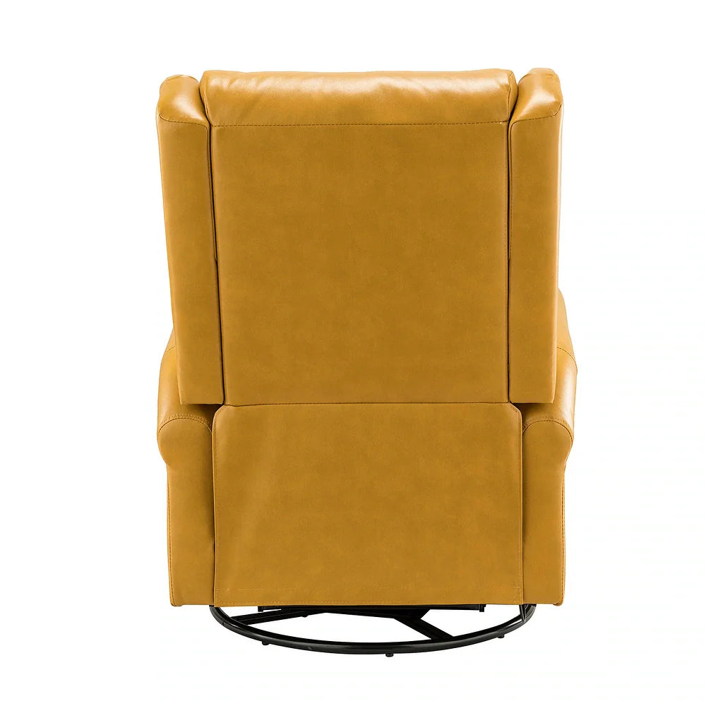 Baksoho Contemporary Leather Swivel Nursery Chair with Metal Base