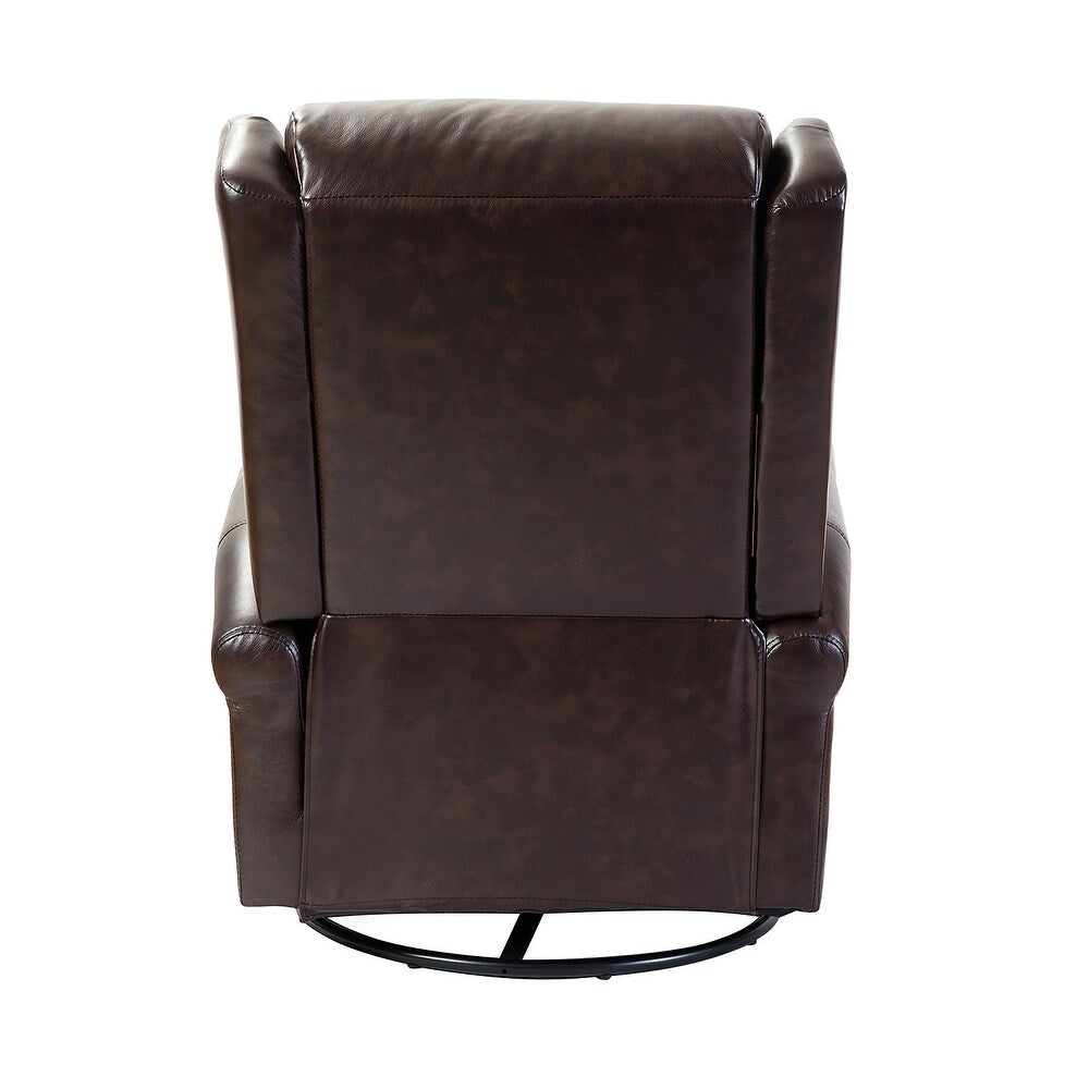 Baksoho Contemporary Leather Swivel Nursery Chair with Metal Base