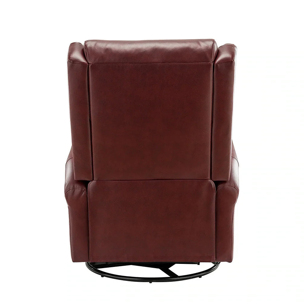 Baksoho Contemporary Leather Swivel Nursery Chair with Metal Base