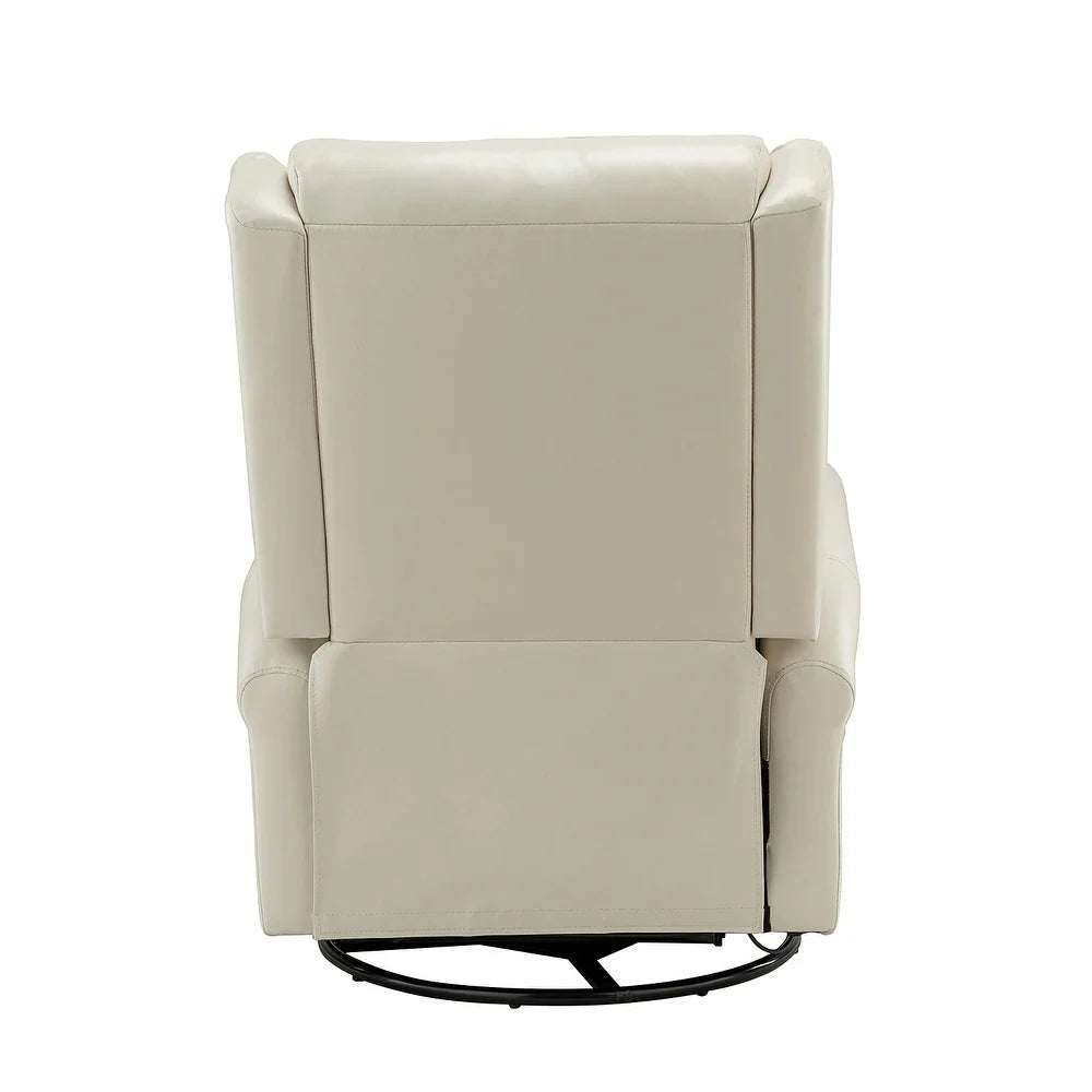 Baksoho Contemporary Leather Swivel Nursery Chair with Metal Base