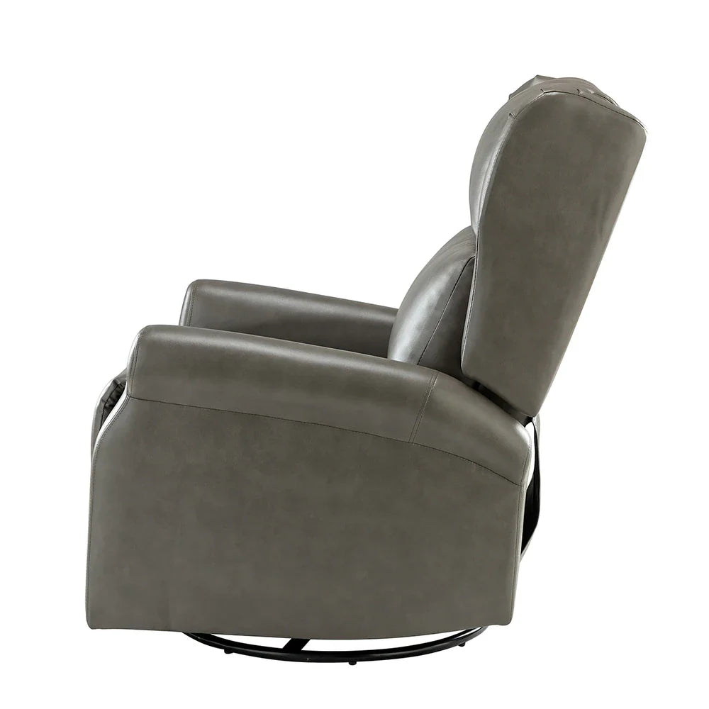 Baksoho Contemporary Leather Swivel Nursery Chair with Metal Base