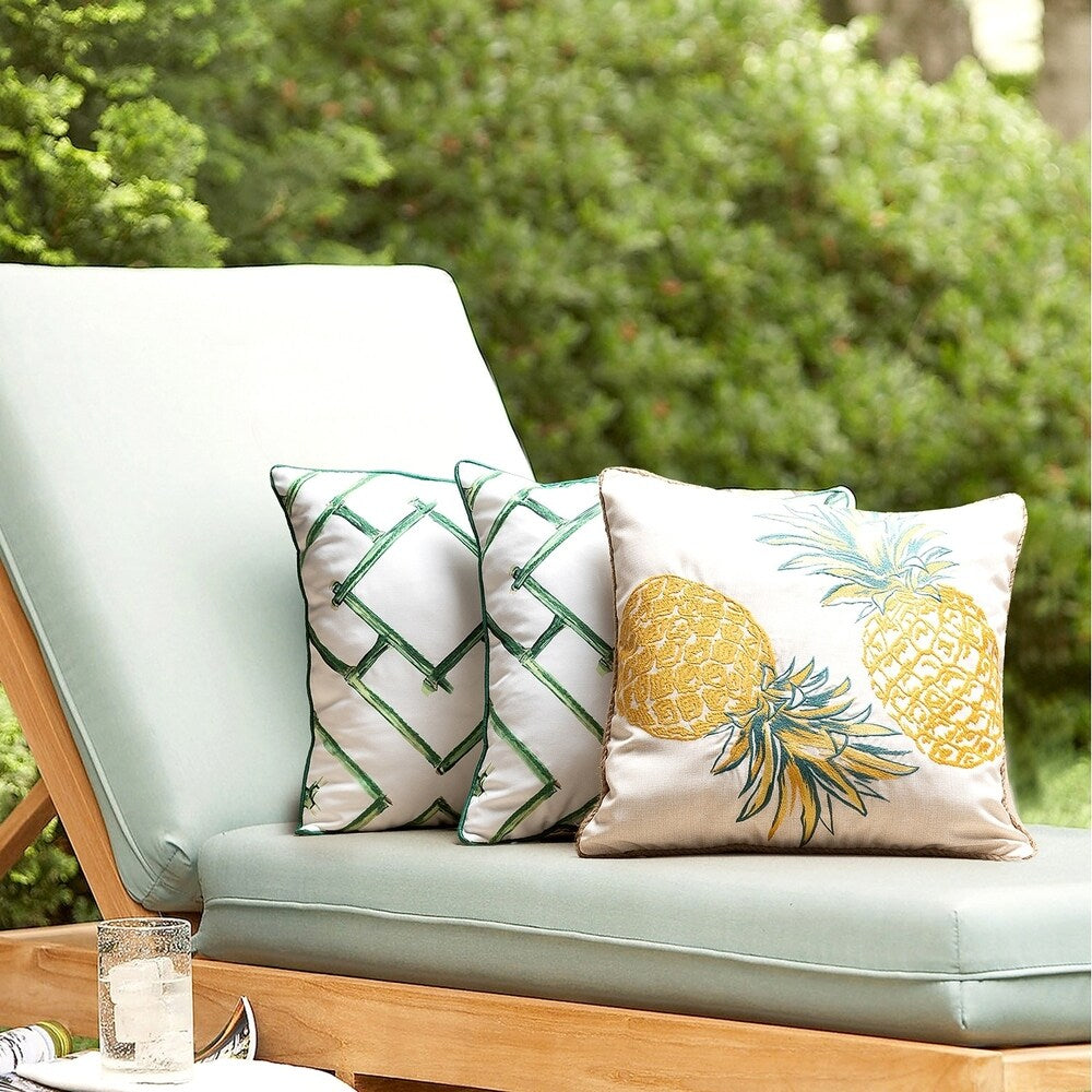 Bamboo Outdoor Pillow Cover 17"X 17" Set of 3