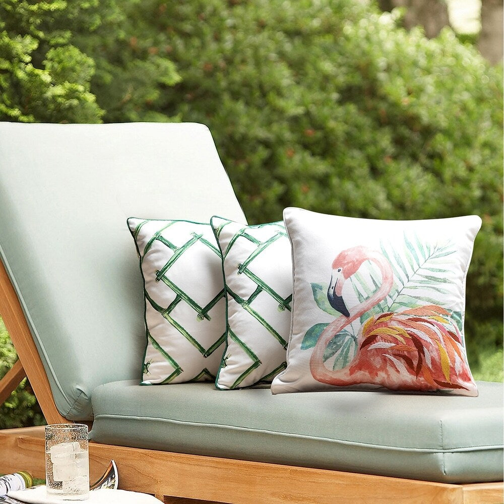 Bamboo Outdoor Pillow Cover 17"X 17" Set of 3