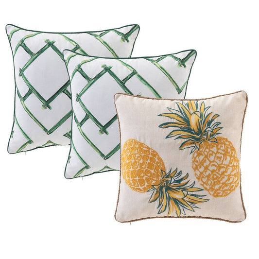 Bamboo Outdoor Pillow Cover 17"X 17" Set of 3