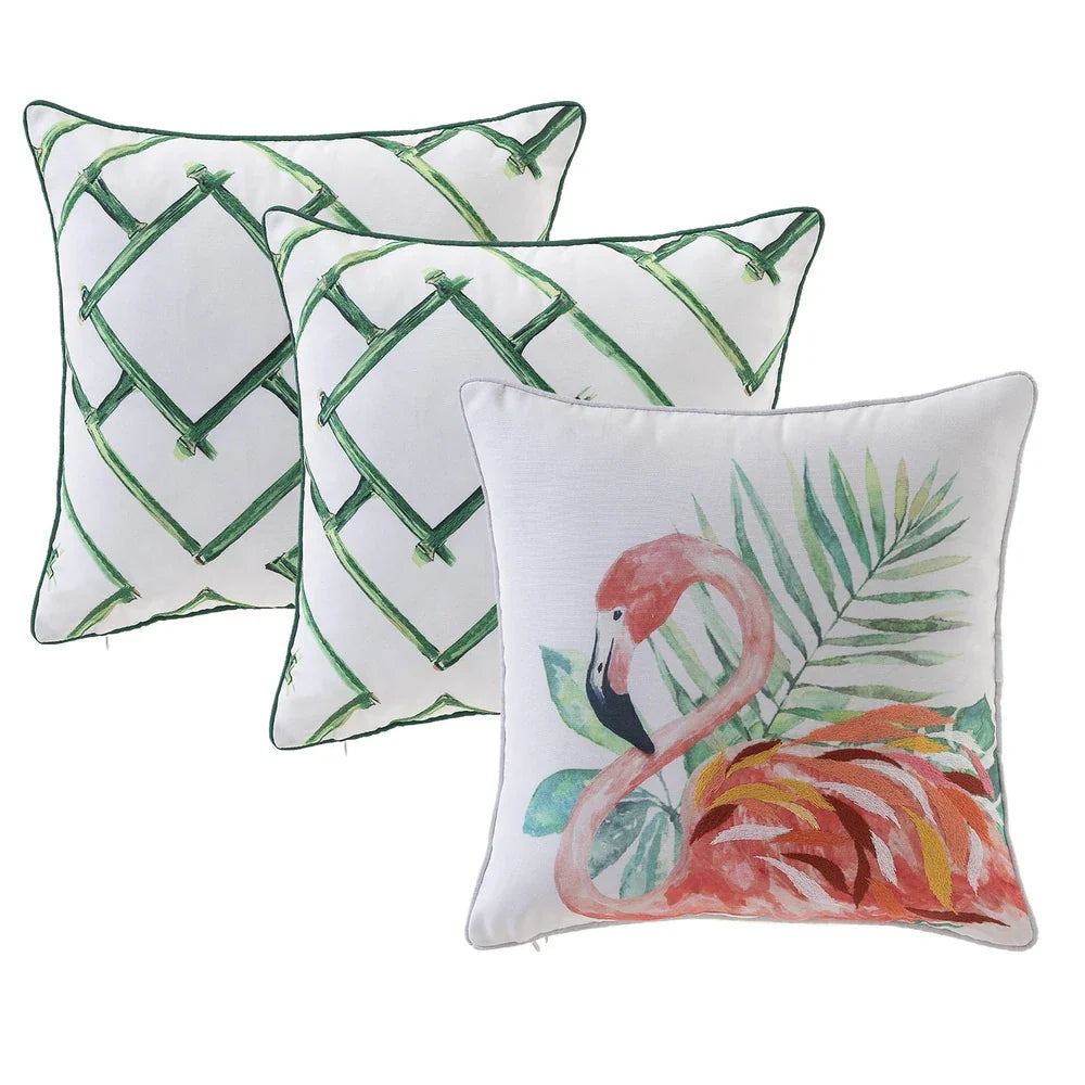 Bamboo Outdoor Pillow Cover 17"X 17" Set of 3