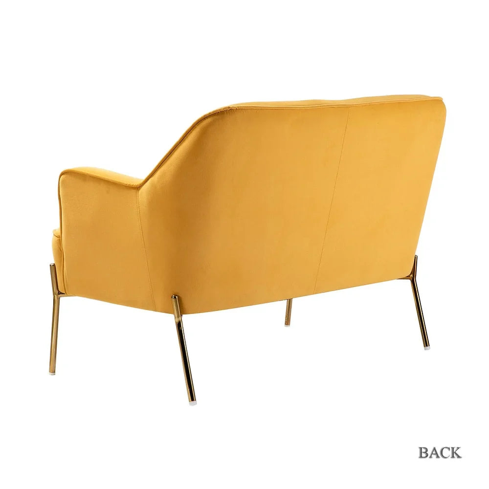 Barbara 3 Piece Living Room Set with Golden Legs