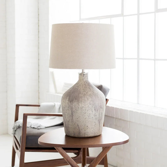 Beldrea Table Lamp with Beige Base and Beige Shade