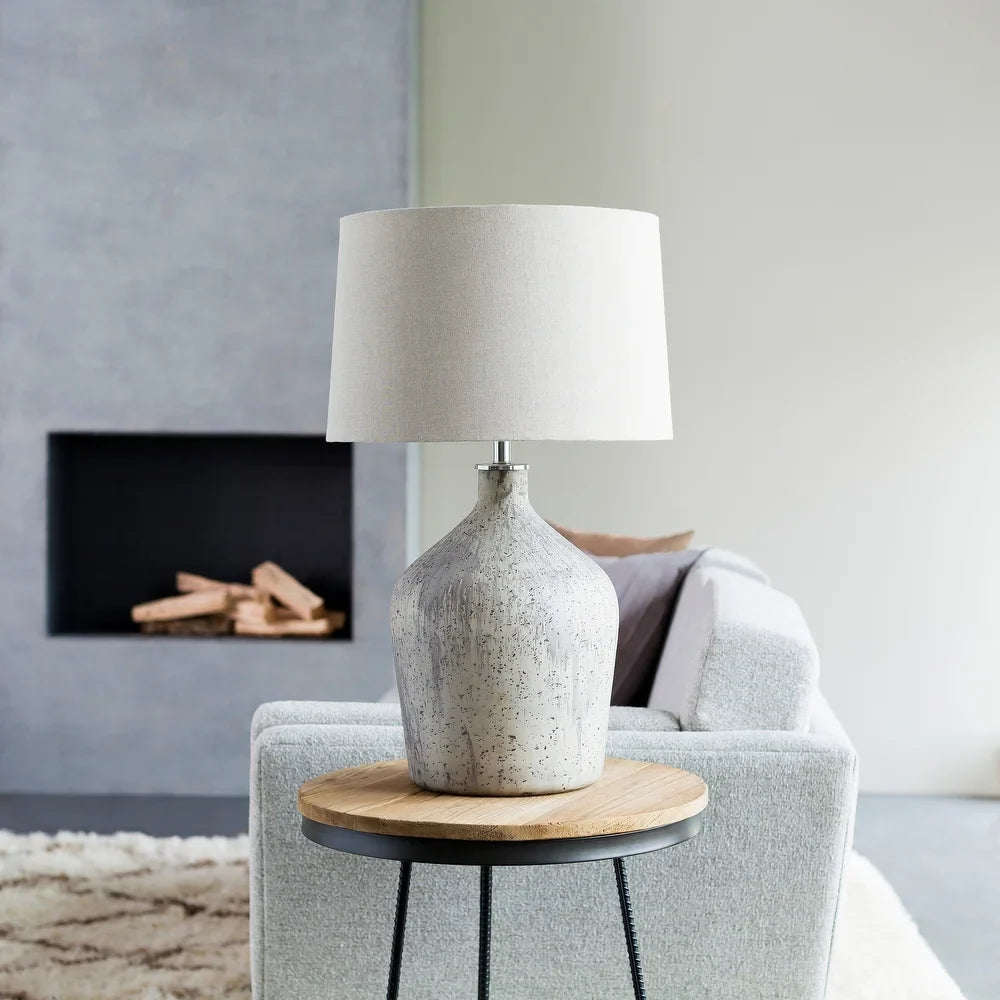 Beldrea Table Lamp with Beige Base and Beige Shade