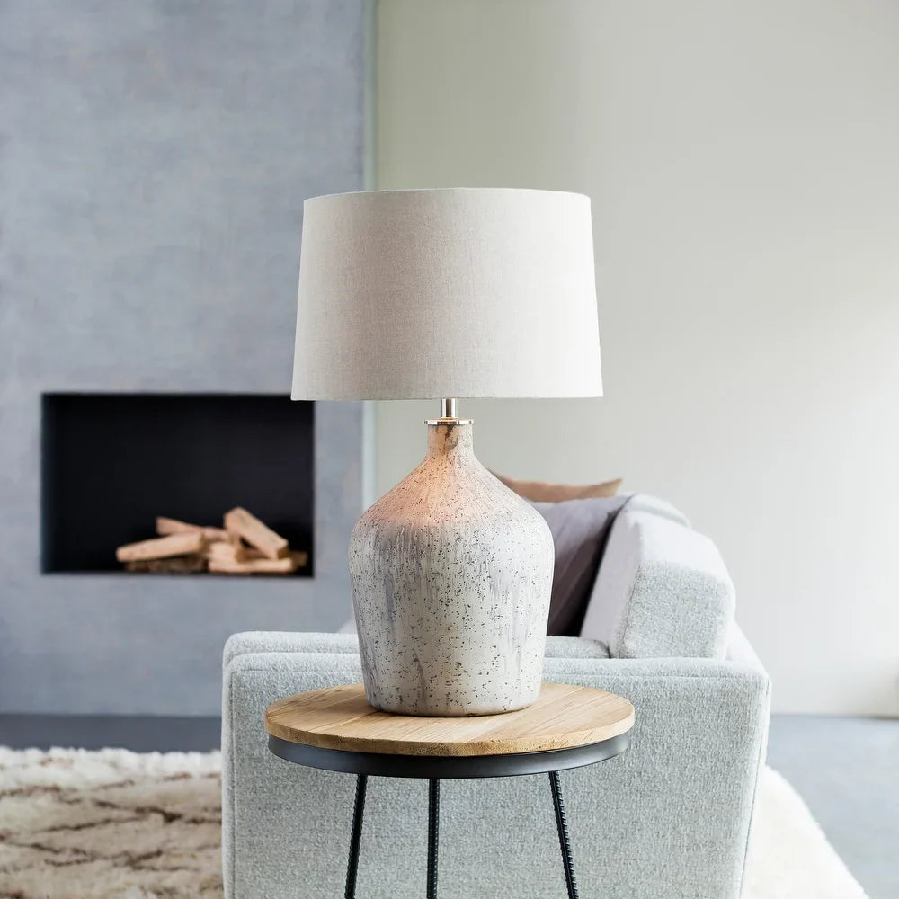 Beldrea Table Lamp with Beige Base and Beige Shade