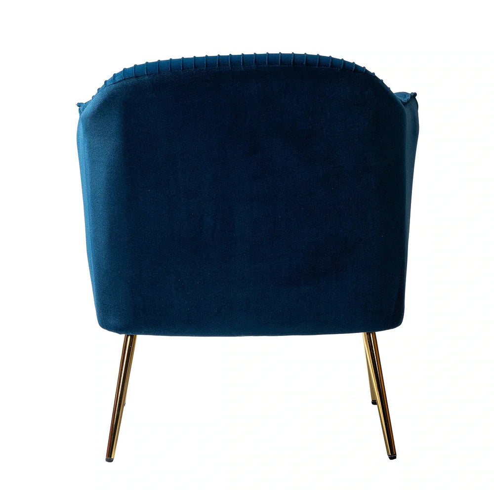 Belicia 27" Wide ContemporaryVelvet Barrel Chair with Metal Legs