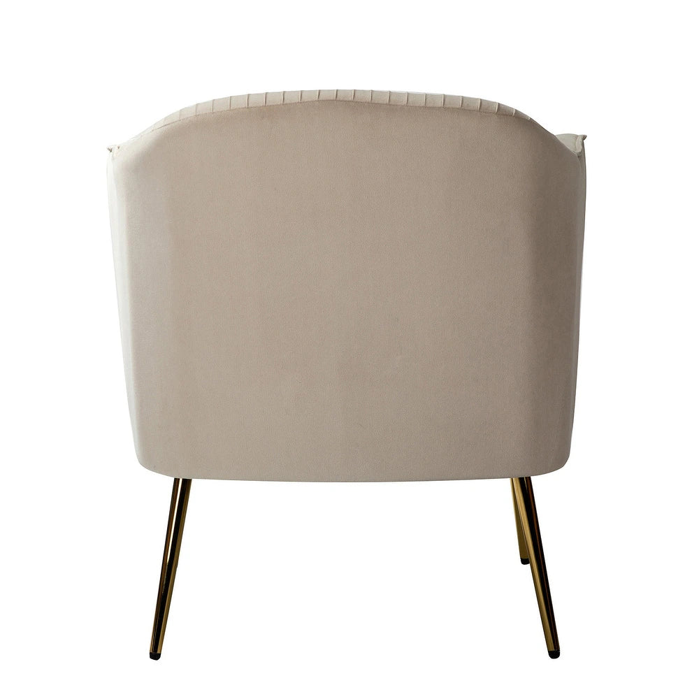 Belicia 27" Wide ContemporaryVelvet Barrel Chair with Metal Legs