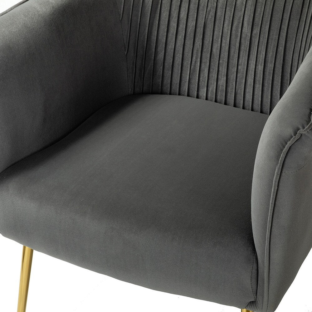 Belicia 27" Wide ContemporaryVelvet Barrel Chair with Metal Legs