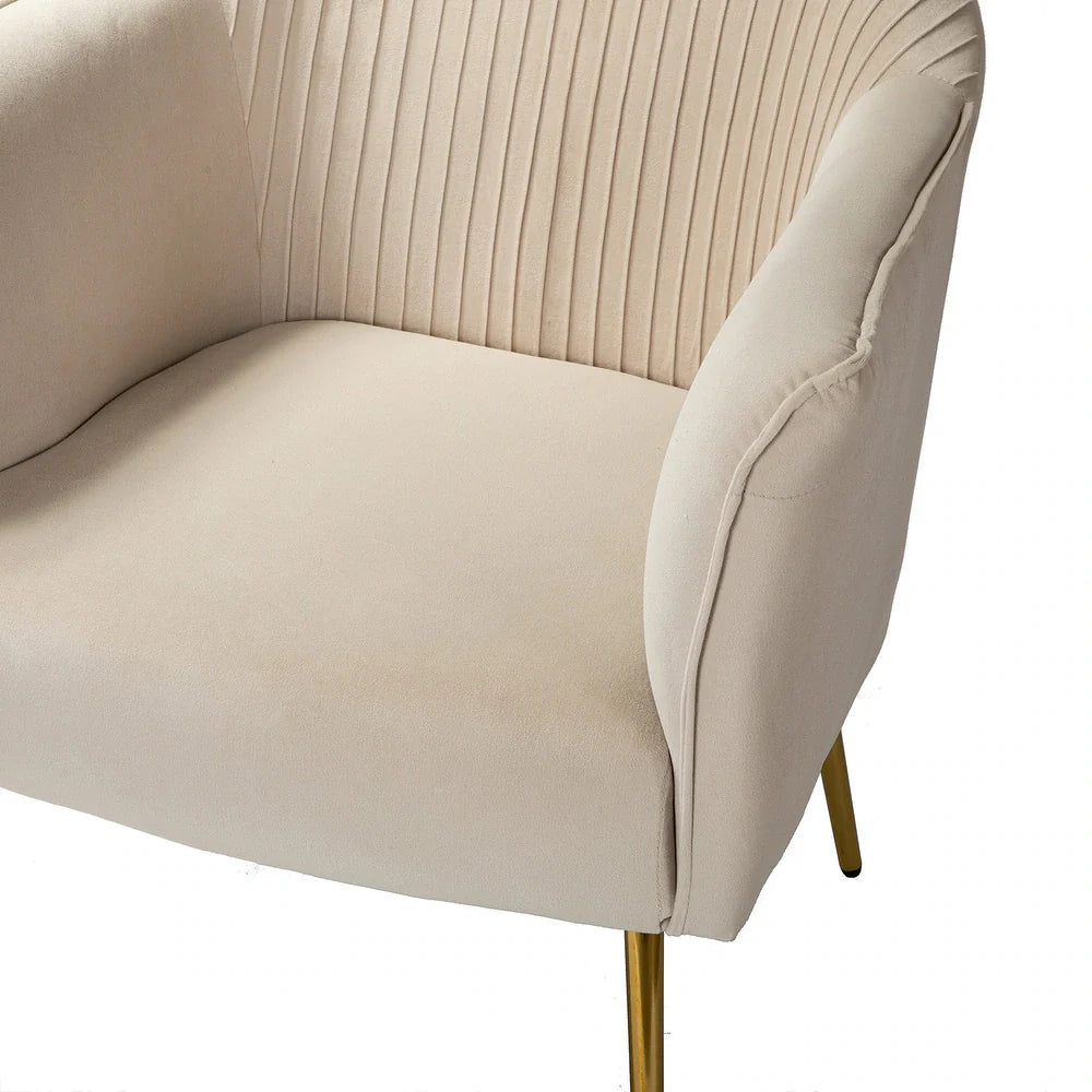 Belicia 27" Wide ContemporaryVelvet Barrel Chair with Metal Legs