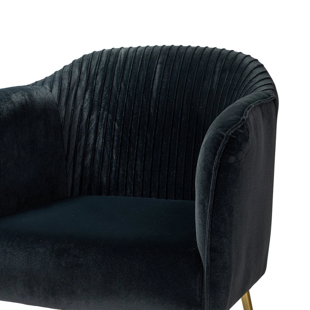 Belicia 27" Wide ContemporaryVelvet Barrel Chair with Metal Legs