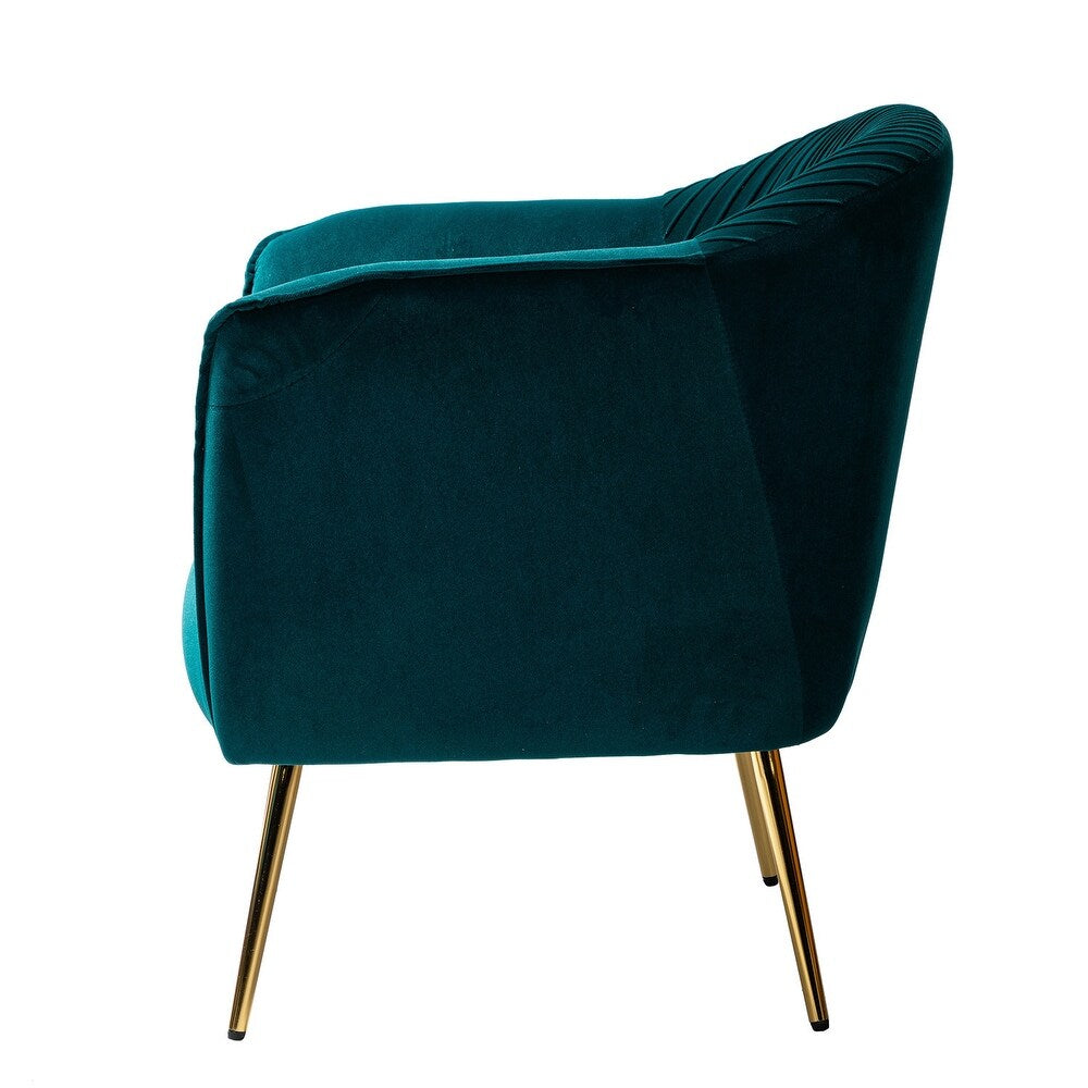 Belicia 27" Wide ContemporaryVelvet Barrel Chair with Metal Legs