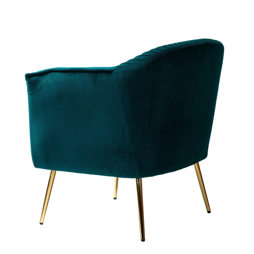 Belicia 27" Wide ContemporaryVelvet Barrel Chair with Metal Legs