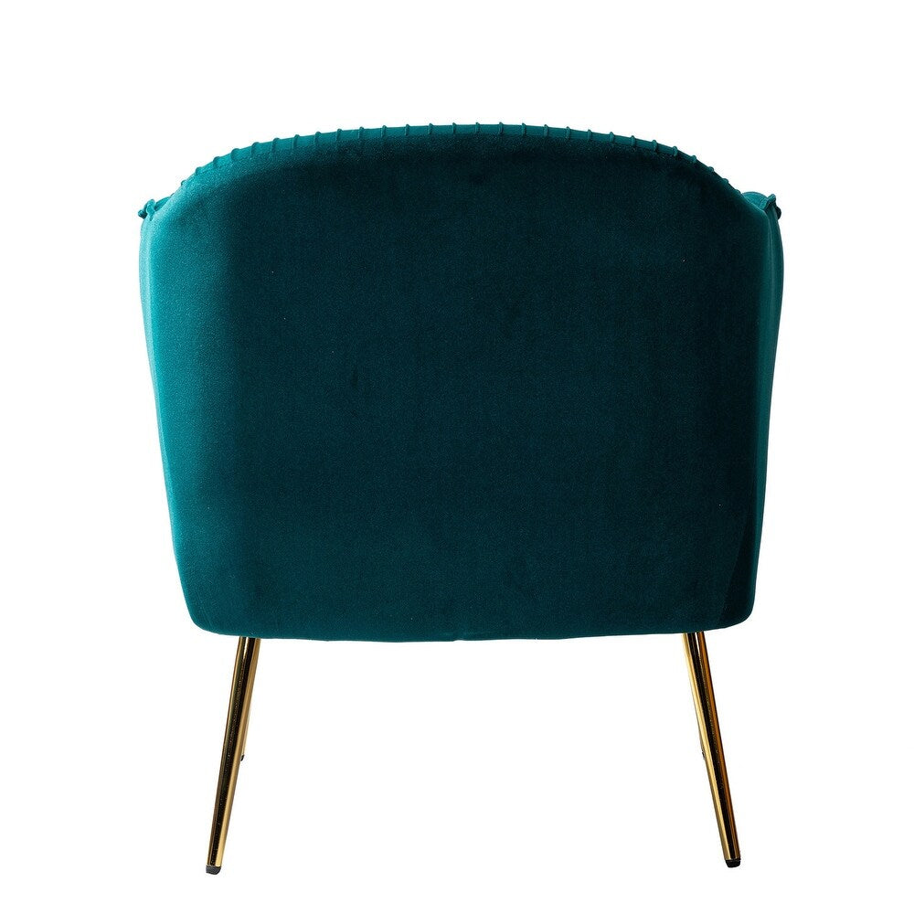 Belicia 27" Wide ContemporaryVelvet Barrel Chair with Metal Legs