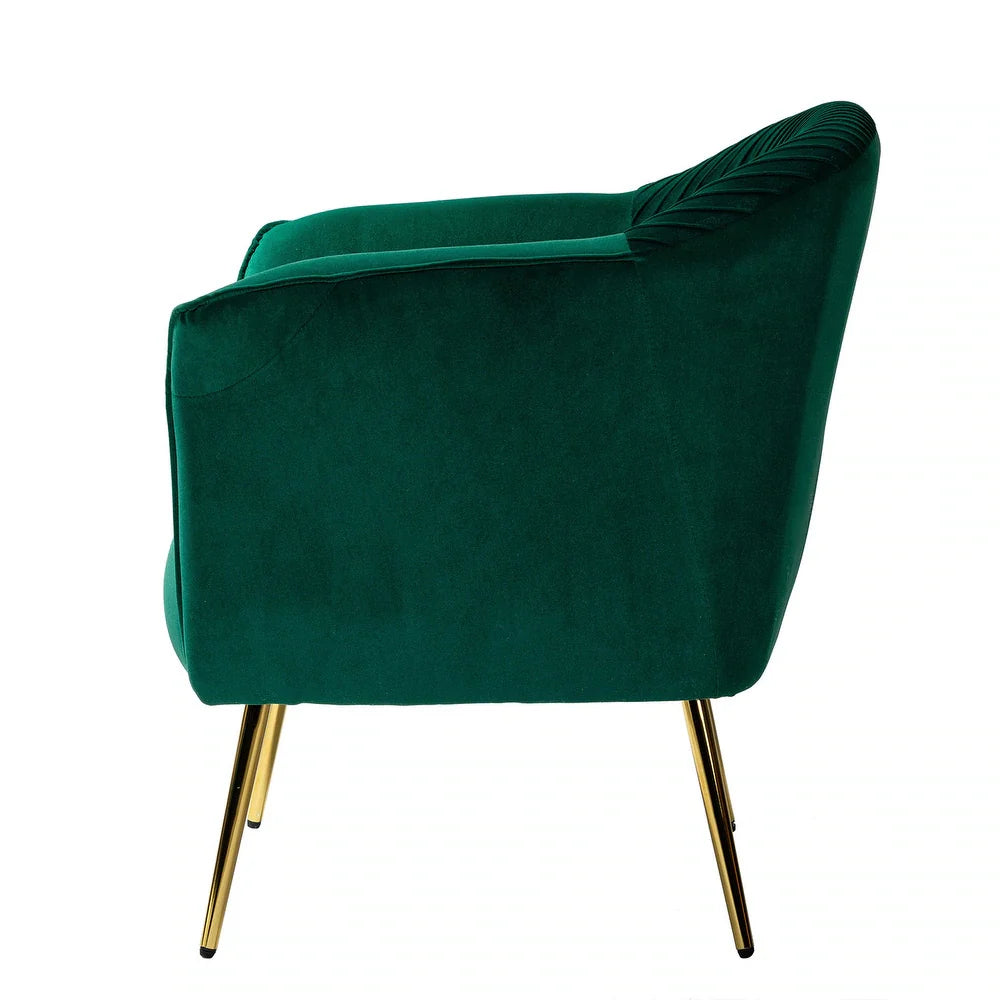 Belicia 27" Wide ContemporaryVelvet Barrel Chair with Metal Legs